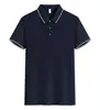 Alternativa leve de algodão à clássica, simples, polo de manga curta com gola contrastante, estampada e bordada, estilo unissex