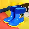 Botas de Lluvia para Niños Antideslizantes Suela Suave Lindo Dibujo Animado de Dinosaurio Forradas de Felpa Cálidas Extraíbles Botas de Lluvia para Hombres, Mujeres, Niños de Edad Media y Mayores