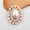 Nuevo Plato Ovalado de Flor con Pedrería y Perlas Hebilla de Diamante Ojo de Gato Aleación DIY Hecho a Mano Tocado de Novia Accesorios Antiguos