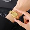 En stock suministro caliente para mediana edad y ancianos banda elástica reloj digital grande vida impermeable luminoso cuarzo reloj venta al por mayor