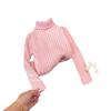 [em estoque suéter para meninos e meninas outono e inverno novo infantil versátil manga longa pulôver coreano moda gola alta suéter de tricô