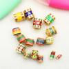 Cuentas de barril con diseño de proverbio de seis palabras en oro arena, cuentas de esmalte de color oro antiguo, cuentas espaciadoras de aceite, pulsera, accesorios de bricolaje, accesorios, cuentas