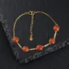 Pulsera de Plata S925 Chapada en Oro Corazón Rojo Cereza en Forma de Corazón DIY Moda Pulsera Estilo Chino Rojo Sur Plata Incrustada Joyería de Mano