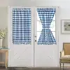 Cortinas a Cuadros de Algodón y Lino Estilo Francés, Media Cortina Fresca y Bloqueadora de Luz, Cortinas Divisorias, Cortinas Cortas, Cortinas Pequeñas para Cocina