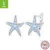 Pendientes Yinziyun originales de verano con forma de estrella de mar y hebilla para la oreja, de alta gama, de plata s925, de Aobao.