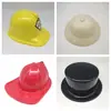 Capacete de engenheiro de plástico PVC vermelho descartável para adultos e crianças, capacete de brinquedo, capacete temático para festa, capacete para apresentação de palco