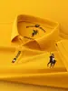 Camisa Polo Bordada para Hombre Manga Corta Cuello Solapa Camiseta Algodón Piqué Transpirable Top Casual de Negocios para Papá de Mediana Edad