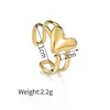Moda Transfronteriza Estilo Simple Anillo Abierto de Acero Inoxidable Lujo Ligero Diseño Exquisito Joyería de Mano Ajustable Venta al por Mayor Yiwu