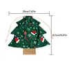 Bolsa con cordón impresa en forma de árbol de Navidad, adornos navideños, decoraciones para ambiente de fiesta en ventana, decoraciones navideñas