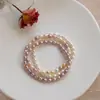 Pulseira de Miçangas de Painço de Pérola de Água Doce Natural com Fio Elástico, Não Desbota, Presente de Estilo Fada de Nicho para Meninas, Vibes Jovens