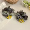 Goma para el pelo de malla con flor estilo coreano Versátil Estilo perezoso Diadema para el pelo de mujer Accesorio para el pelo Retro Adorno para coleta baja