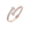 Pulsera abierta de circón de amor simple de moda europea y americana, tendencia hip hop, pulsera para mujer, joyería al por mayor