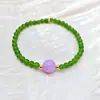 Pulsera de Cristal de Lujo Ligero de Nicho para Mujer Piedra Natural Ojo de Gato Kunzita Morado Lavanda Pulsera de Cristal de Titanio No