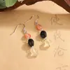 Pendientes de Plata de Ley S925 con Piedra de Cristal Natural Original para Mujer, Pendientes de Lujo Ligero de Gama Alta, Pendientes de Nicho Estilo Chino Nuevo al por Mayor