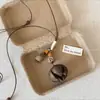 Collar de Cuerda Trenzada con Piedra Pequeña para Mujer, Cadena para Clavícula Estilo Chino Nuevo Retro, Accesorio Largo Colgante para el Cuello con Manchas