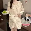 Bata de Noche de Manga Larga de Algodón con Almohadilla en el Pecho Estilo Otoño e Invierno Ropa para el Hogar Bata de Noche Super Larga hasta el Tobillo Estilo Primavera y Otoño Pijama para Mujer