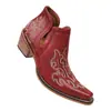 Botas Martin retro de tacón bajo y tacón grueso de color liso bordadas, de comercio exterior talla grande, estilo europeo y americano, novedad otoño e invierno 2026, para mujer