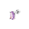 Brincos de parafuso de amor de zircônia colorida nicho de alta qualidade roxo diamante oval verde diamante quatro brincos de estrela Awn mini