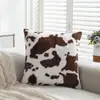 Funda de Almohada de Felpa con Estampado de Vaca de Doble Cara Más Vendida Transfronteriza Estilo Literario Cojín Decorativo para Sofá Súper Suave
