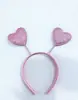 Diadema de Moda Ins de Celebridad de Internet Europea y Americana Diadema Roja de Lentejuelas con Forma de Corazón de Seda Accesorios para el Cabello de Fiesta Cumpleaños