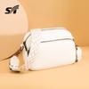 Bolso Cruzado Pequeño Cuadrado de un Solo Hombro Más Vendido Transfronterizo con Patrón de Lichi, Color Sólido, Simple y Elegante, Versátil para el Viaje Diario, Bolso Retro para Mujer