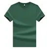 Camiseta Masculina Lisa de Algodão 40 Fios, Manga Curta, Gola Redonda Casual para Jovens, Cor Sólida, Atacado Dropshipping, Camiseta Masculina Confortável com Gola Redonda