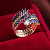 Anillo de Diseño Abierto con Rama de Olivo y Hoja Personalizado de Moda, Sensación Exquisita y de Alta Gama, Anillo Meñique Completo de Zirconia, Anillo Cruzado para Dedo Índice Completo de Zirconia