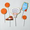 Decoración para Pastel Maestro del Slam Dunk de Baloncesto Adornos Zapatos de Baloncesto para Niños Aro de Baloncesto Tarjeta Plug-in para Pastel de Cumpleaños de Fútbol
