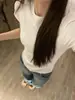 Camiseta Redonda de Manga Curta Tendência de Nicho para Mulheres, Nova Slim Fit de Verão, Top Versátil que Valoriza a Silhueta