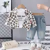 Conjunto de Camisa de Otoño para Niños 2025 Nueva Moda Ropa Infantil Tie-Dye Manga Larga Conjunto de Tres Piezas