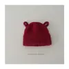 Gorro de Diseñador Tejido Binaural para Niños con Lana, Lindo Gorro de Lana Cálido de Oso con Orejas Grandes Gorro sin Puños