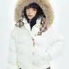 Chaqueta Corta de Algodón KESOAK Estilo Retro Cuadros Americanos con Capucha Desmontable y Cuello de Piel, Engrosada, Ajustada, Ropa de Abrigo Cálida para Mujer