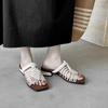 ~Luce Estilo Festivo con Falda y Sandalias para Mujer con Punta Cuadrada Trenzadas Caladas de Tacón Bajo Cómodas Zapatos Romanos