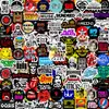125 Adesivos de Mini Diário Coloridos Clássicos com Logo de Rock. Diário DIY Decoração de Celular Adesivos para Diário Transfronteiriço