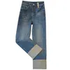 Calça Jeans Reta com Recortes para Mulheres Baixas, Novos Calças Cropped Emagrecedoras de Cintura Alta 2025, Calças Cigarette Estreitas com Barra Dobrada
