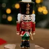 Cascanueces Soldado Portavelas Adorno Navideño Decoración Navideña Soldado Estilo Europeo Adorno de Mesa de Resina