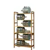 Prateleira de Armazenamento de Múltiplos Níveis para Enfeites, Porta-temperos Multifuncional para Cozinha, Pequena Estante de Livros de Bambu Nan, Armazenamento de Parede para Varanda