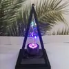 Lámpara de Iceberg Navideña Lámpara Triangular Lámpara de Velas Digitales Luz Nocturna Portátil Lámpara de Queroseno de Halloween Lámpara de Viento Decorativa