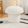 Banqueta para Trocar Sapatos Estilo Creme, Banqueta Fofa de Cogumelo, Mesa de Centro para Sala de Estar, Banqueta Baixa, Banqueta para Sofá, Banqueta Redonda para Quarto, Banqueta Pequena Doméstica