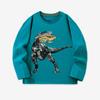 2025 Nuevo Otoño Ropa Infantil Camisetas de Manga Larga para Niños Moda Estilo Europeo y Americano Dibujos Animados Dinosaurio Venta Directa de Fábrica
