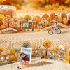 Cinta Día Hermoso Serie Paisaje de Otoño Bordado Paisaje Base de Mascota para Decoración de Diario Collage