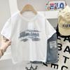 Camiseta de Manga Corta de Verano para Niños Top Nuevo de Verano 2025 Vestido de Verano para Niños Camiseta de Manga Media Estilo Occidental para Niños