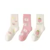 Meias de Veludo de Visão Outono e Inverno para Crianças Meias para Meninos e Meninas Florzinhas Desenho Animado Pato Amarelinho Quente Veludo Dupla Face Macio e Macio