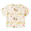 Camiseta de Manga Corta para Niños Estampada Ropa de Verano Algodón Puro 2026 Nuevo Estilo Tops para Bebés y Niños de Manga Corta Ropa de Verano para Niños