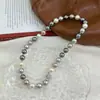Pulsera Magnética de Perlas de Vidrio Mixto para Mujer, Cadena para Clavícula Versátil de Moda de Lujo Ligero de Gama Alta para el Trabajo, Venta al por Mayor de Joyería