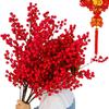 Flor artificial flor artificial Azevinho fruta vermelha azevinho flor barril acessórios material folha de leque eucalipto atacado