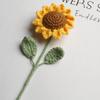 Ramo tejido a mano regalo de graduación flor de lana girasol flor de ganchillo producto terminado puesto venta al por mayor flor artificial