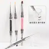 Pluma Multifuncional para Uñas, Pincel de Construcción para Uñas de Doble Punta, Pluma para Uñas para Dar Forma y Dibujar Líneas, Pluma de Fototerapia