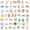 100 Pegatinas de Cumpleaños Dibujadas a Mano Estilo Caricatura Pegatinas Decorativas para Envoltura de Regalo DIY Transfronterizo
