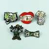 Broches Metálicos de la Serie de Billetes de Dibujos Animados, Insignias de Personalidad para Ropa y Sombreros, Insignias Decorativas de Esmalte con Diseño de Nicho